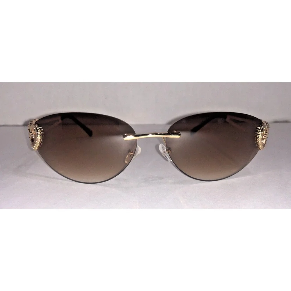 Unbranded Women's Gold Connected Hearts Fashion‎ Sunglasses with Case